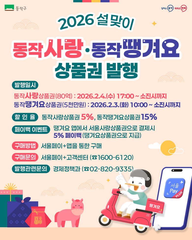 동작구, 설 맞이 지역상품권 총 80...